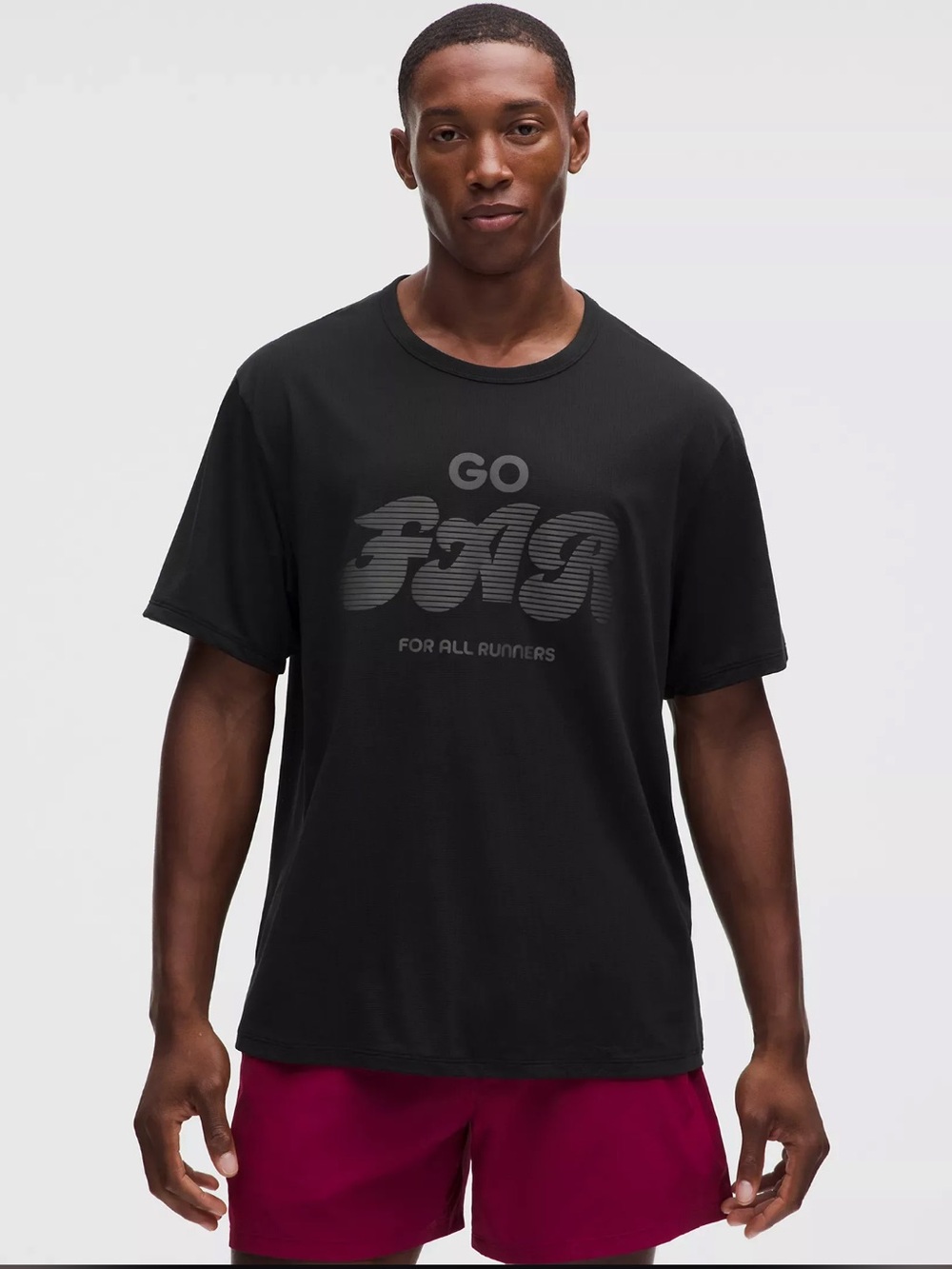 lululemon athletica Black GO FOR ALL RUNNERS Graphic Tee - Men